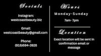a black and white flyer for west beauty